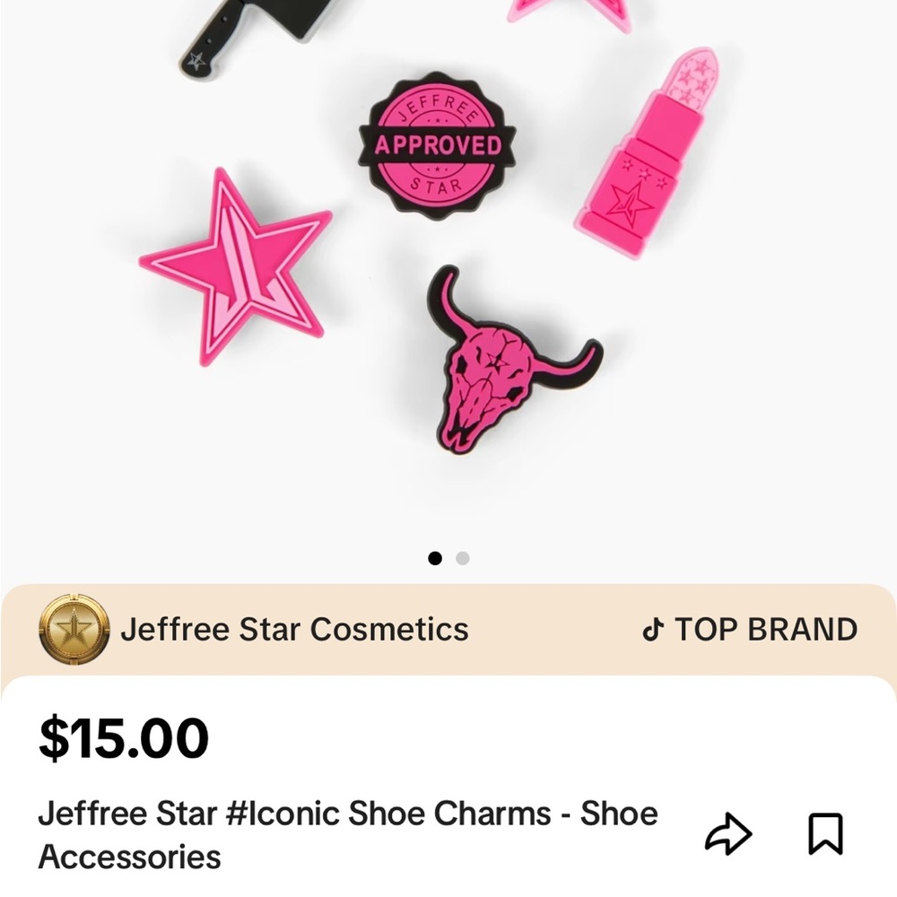 Jeffree Star Cosmetics Pink Shoe Charms Set